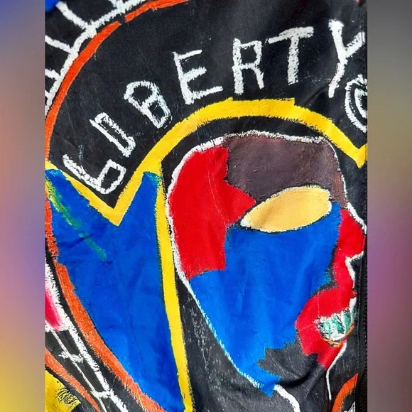 Members only x Jean Michel Basquiat Hooded Windbreaker Liberty Art